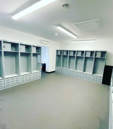Sports changing room stadium lockers